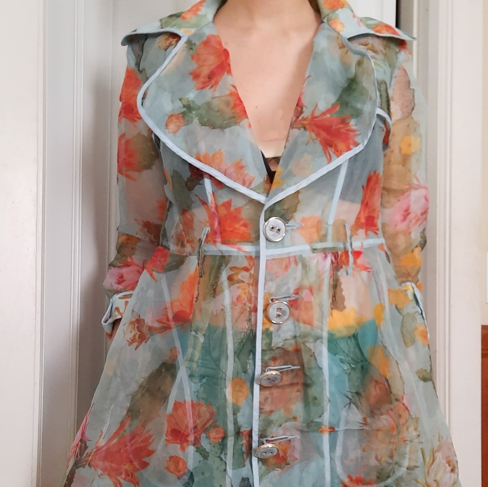 Transparent Cactus Print Dress